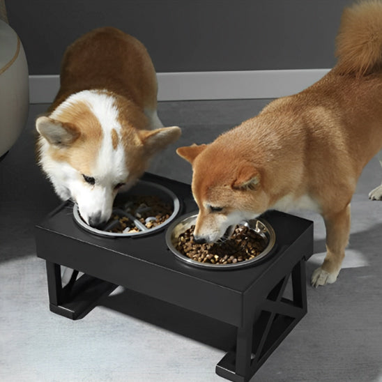 2 chien mange support gamelle pour chien inclinable