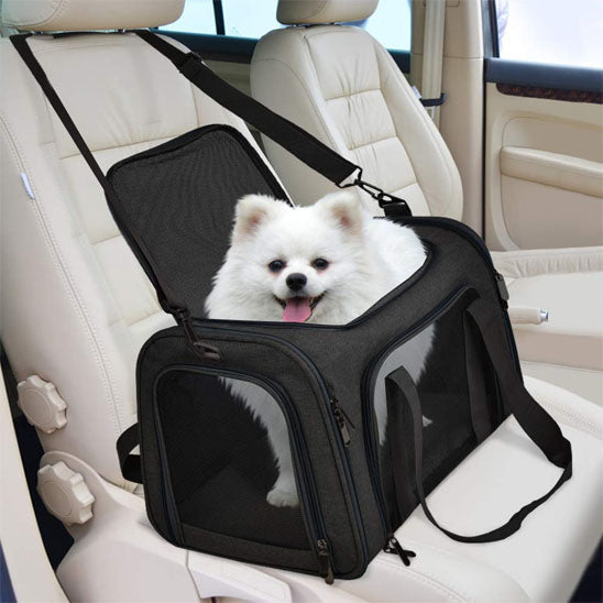 Chien sac de transport DoggyBag⹠noir ceinture de sécurité