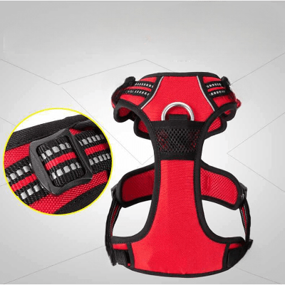 Harnais - PullFree™ - Rouge - Amour de chien réglable