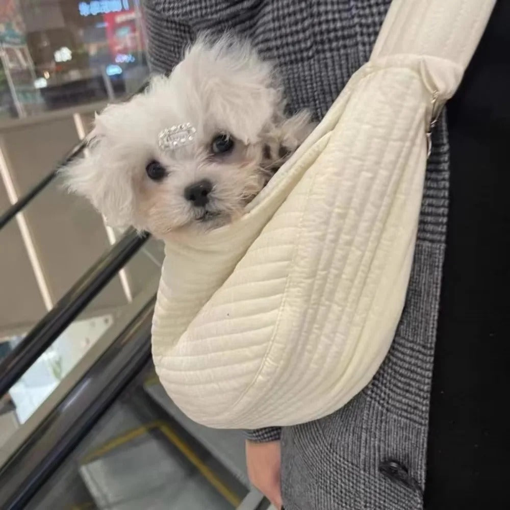 SAC A CHIEN PAWPORT PETIT CHIEN BLANC DANS SAC