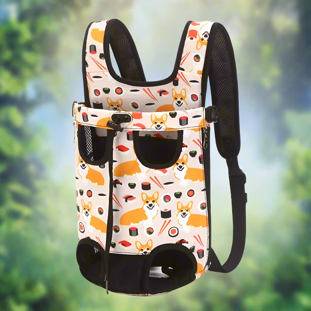 SAC A DOS CHIEN PATTES NUAGES dessins petits chiens