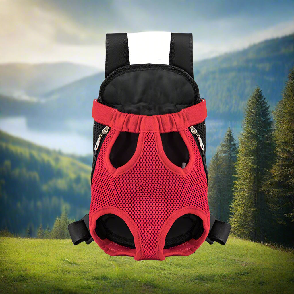 SAC A DOS CHIEN PATTES NUAGES rouge