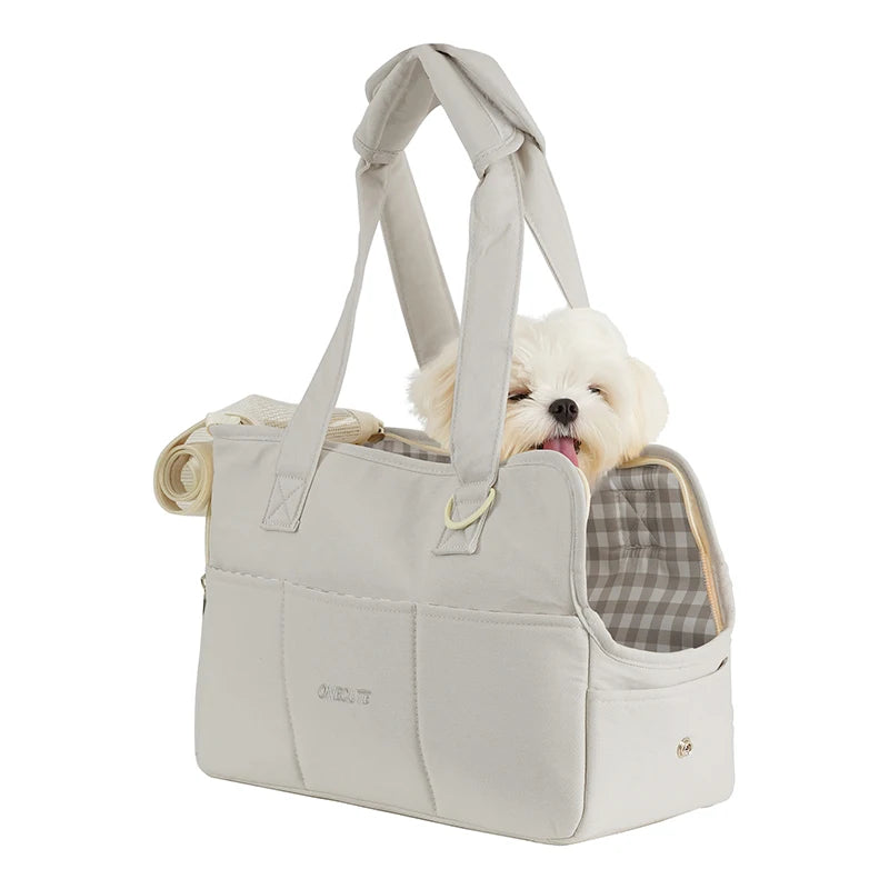 Sac de transport pour chien Canibag petit chien dans sac gris