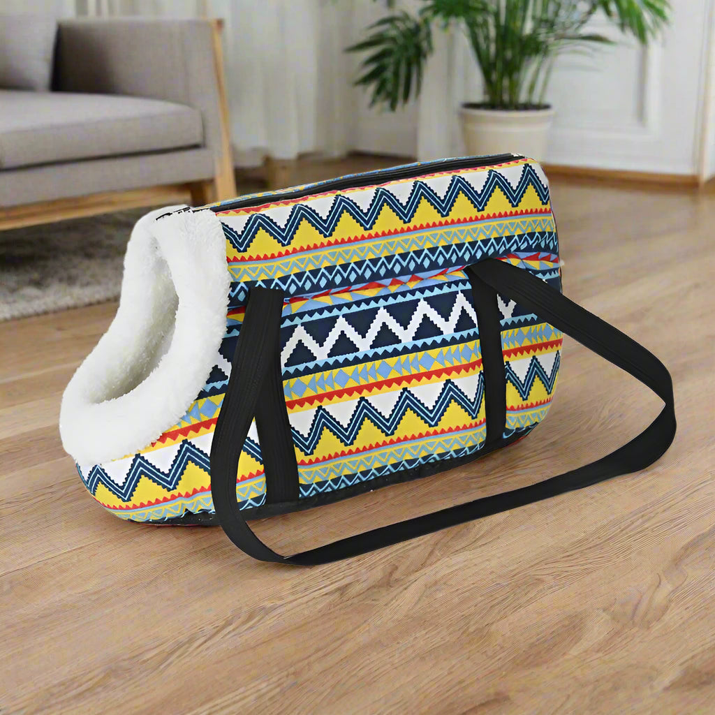 Sac transport chien NomadeDogâą Ă rayure et fourrure