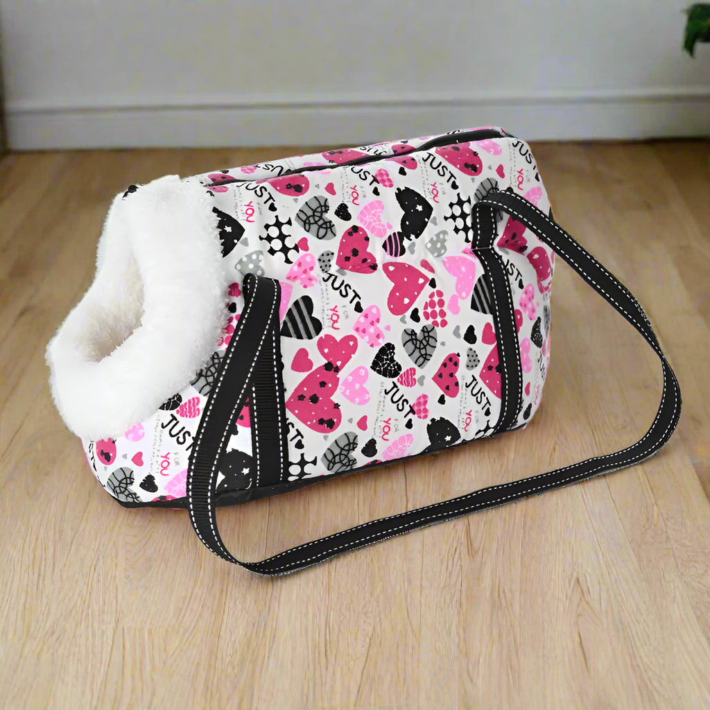 Sac transport chien NomadeDogâą coeur et fourrure
