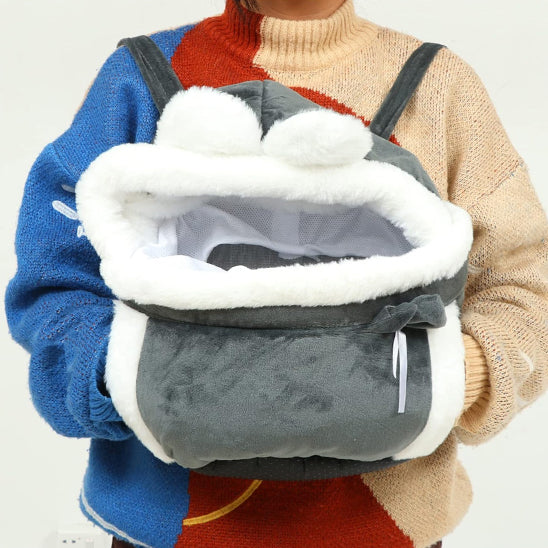 Sac transport chien PeluchePorteur avec cache-mains