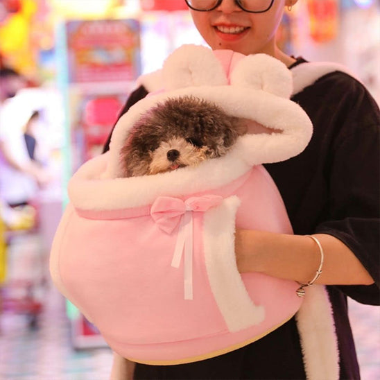 Sac transport chien PeluchePorteur rose