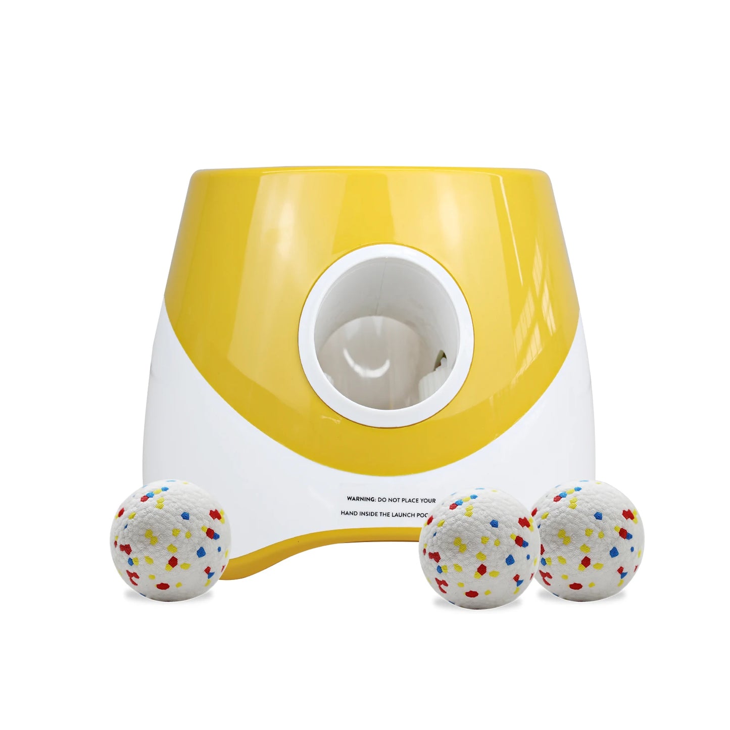 Lanceur de balle automatique pour chien jaune