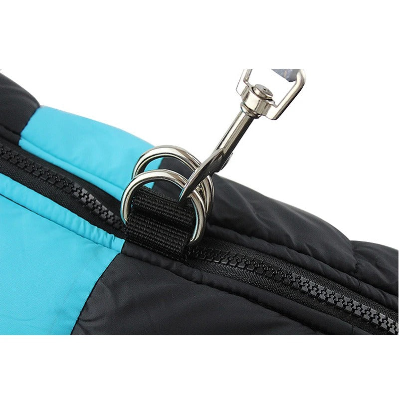 Manteau chaud pour chien imperméable avec annaux en dés