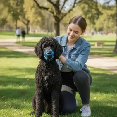 Muselière pour chien bleu