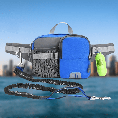 Laisse pour Chien - WaistBag™ - Bleu - Amour de chien