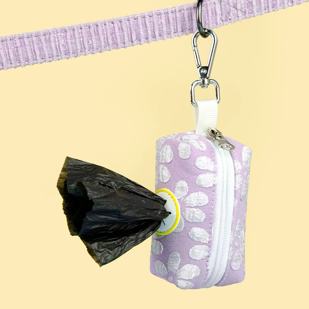 Distributeur de sac à crotte fleuri – extraction facile du sachet hygiénique