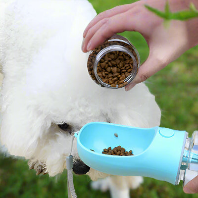 Gourdes pour chiens 2 en 1 petit chien blanc qui mange
