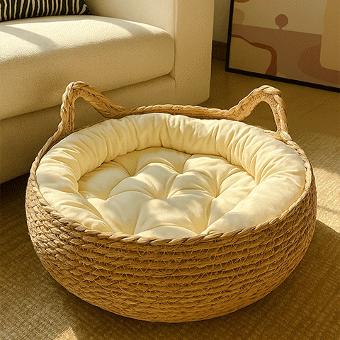 PANIER EN OSIER POUR CHAT | CozyRetreat™ Royaume Animalier