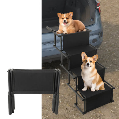 Lightweight Folding Dog Stairs Non-Slip Portable Pet Ramp for Trucks Puppy Step Ladder Car Accessory Folding Pet Dog Puppy Step Stairs NonsPortable Lightweight Car Dogs Steps Stairs Ladder Ramp for Trucks Royaume Animalier