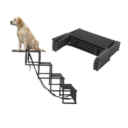 Rampe escalier pour chien pliable 4 marches vue de dessus