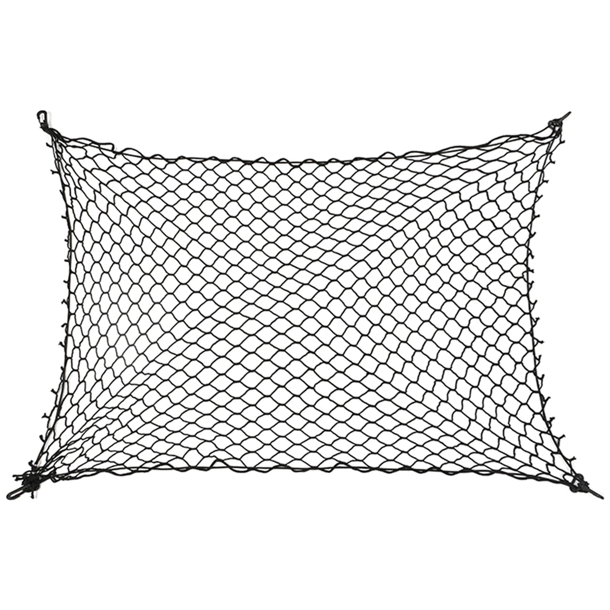 grille de séparation noire à mailles hexagonales avec crochets de fixation aux quatre coins