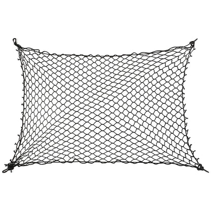 grille de séparation noire à mailles hexagonales avec crochets de fixation aux quatre coins