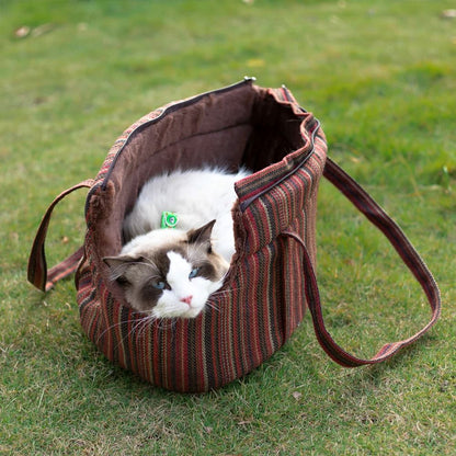 Sac de Transport Chat - CosyChat™ - Rayé lecoledeschats