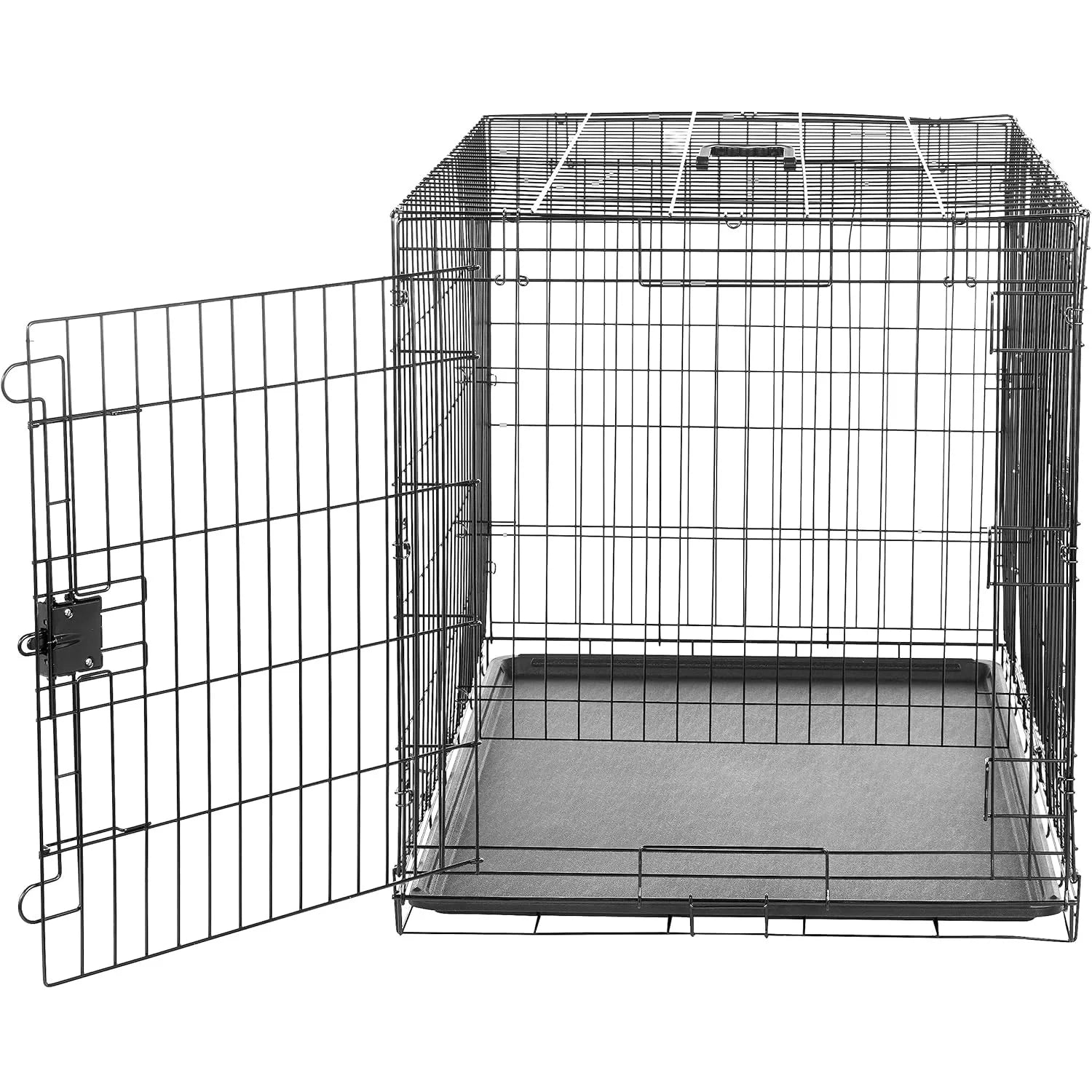 Cage de transport pour chien porte frontale ouverte et plateau plastique amovible