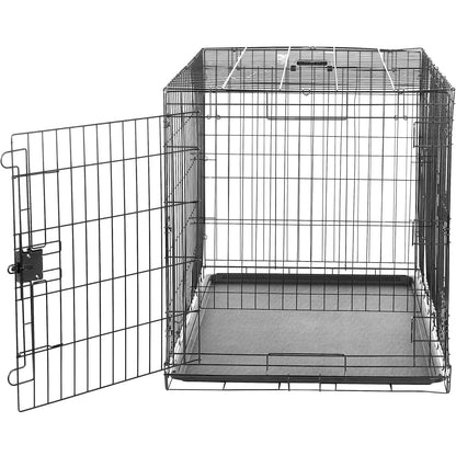 Cage de transport pour chien porte frontale ouverte et plateau plastique amovible