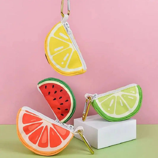 Distributeur sac a crottes à motifs fruités en 4 coloris : citron, lime, pamplemousse et pastèque
