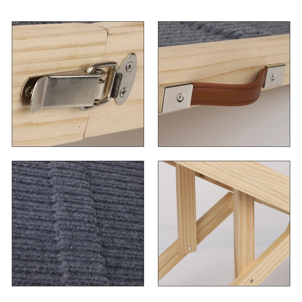 Détails de la rampe voiture chien avec surface antidérapante et structure en bois