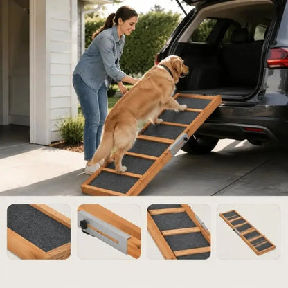 Rampe pour voiture pour chien adaptée à différentes hauteurs de coffre