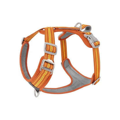 Harnais confortable chien orange taille S vue de face