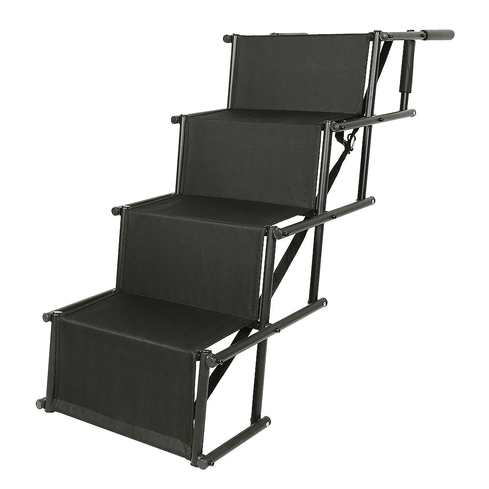 Rampe pour chiens voiture noire pliable à quatre marches