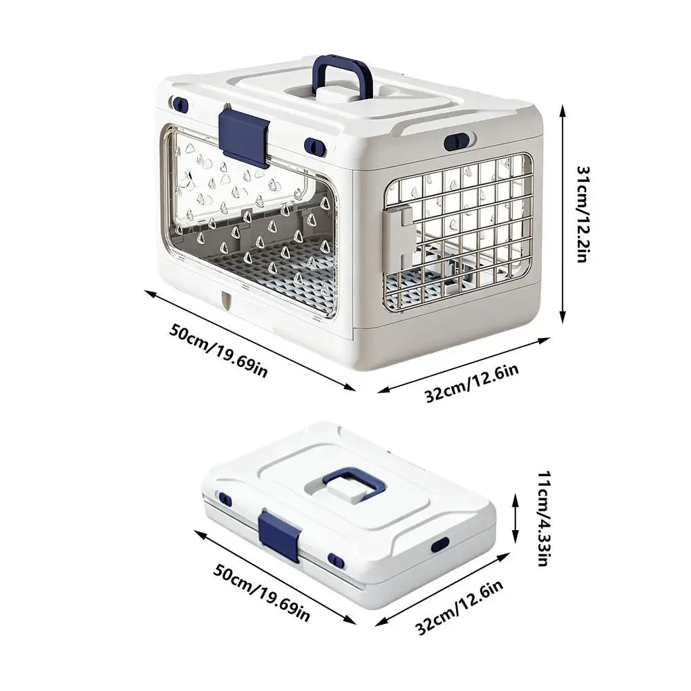 Cat Carrier Portable Foldable Hard-Sided Cat Carrier Box For Small Medium Kitten Puppy Outings Camping Walking Road Trip Hiking Royaume Animalier
