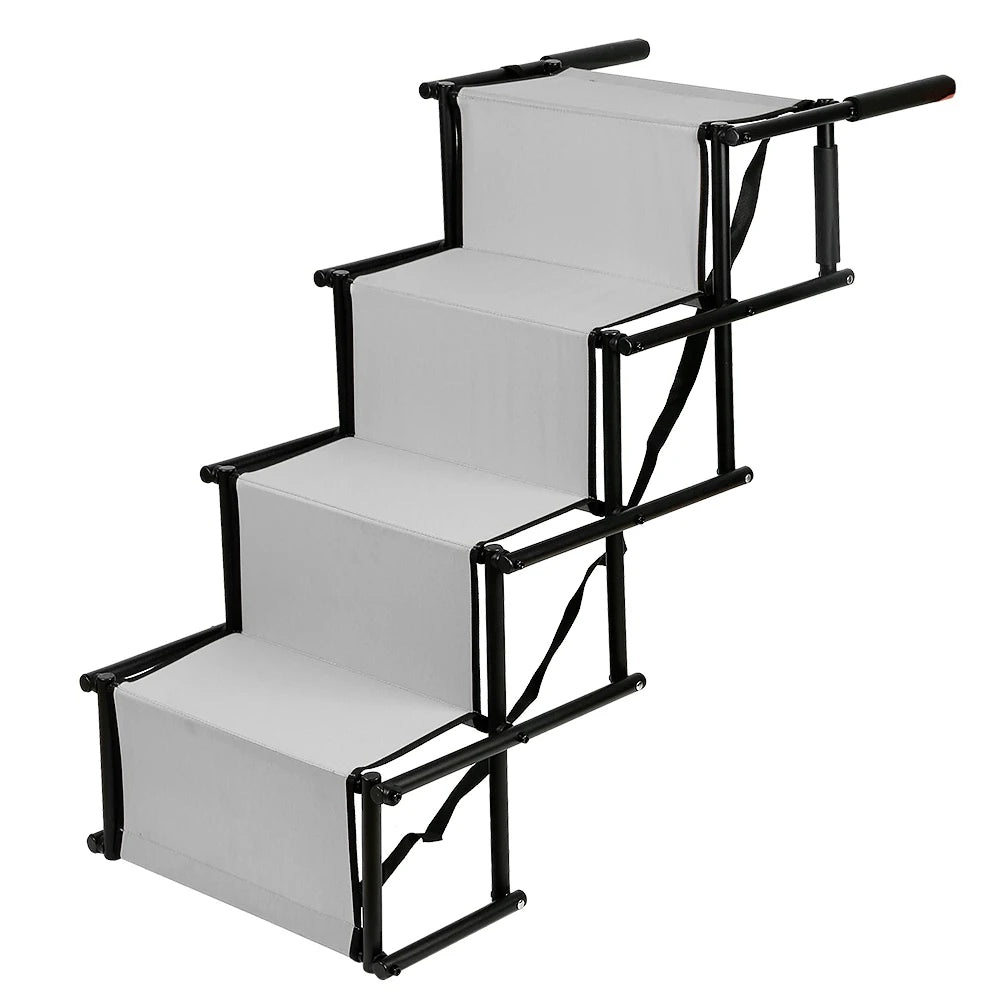 Rampe pour chiens voiture grise pliable à quatre marches