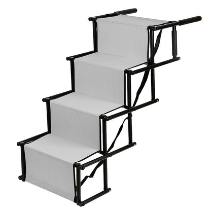 Rampe pour chiens voiture grise pliable à quatre marches