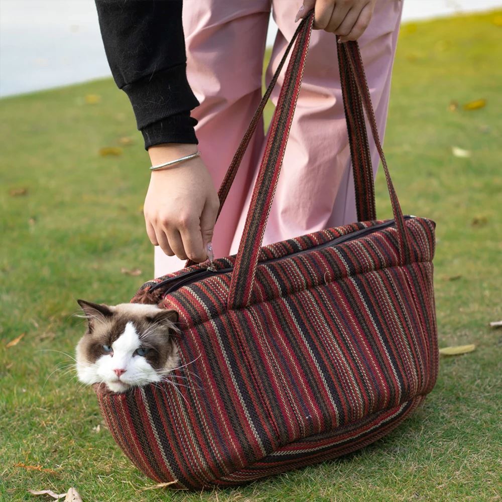 Sac de Transport Chat - CosyChat™ - Rayé lecoledeschats