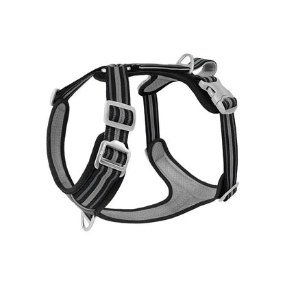 Harnais confortable chien noir taille S vue de face