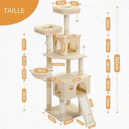 ARBRE A CHATS | Luxe Premium 5 Niveaux 162cm