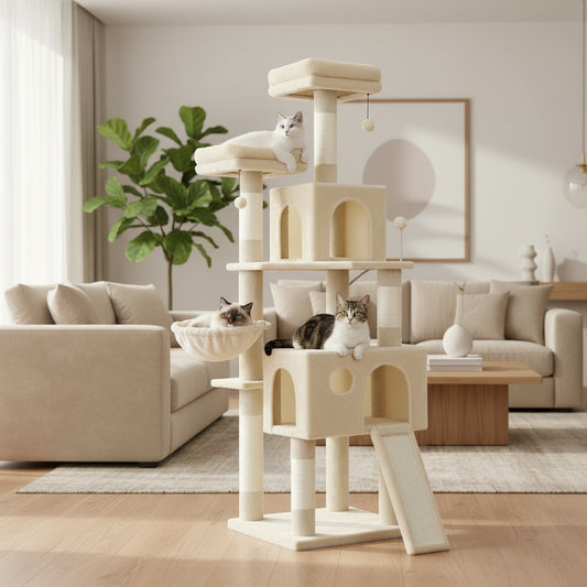 Arbre à chats cinq niveaux
