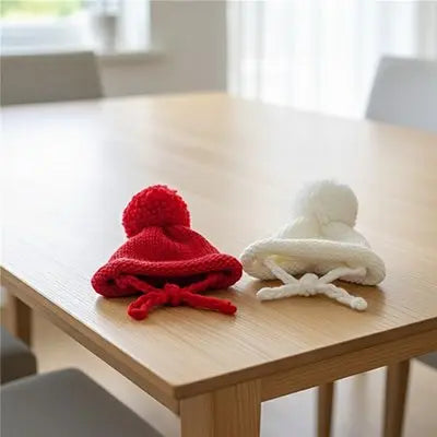 Bonnet de noel pour chien​ rouge et blanc