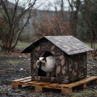 Cabane pour chat cocon thermique