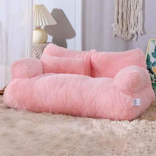 Canapé chat Sofa Relax™ rose poudré avec accoudoirs surélevés — lit design félin