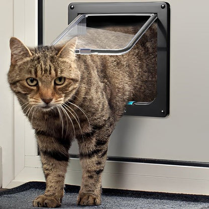 Chatière pour chat blanche à battant transparent – Royaume Animalier