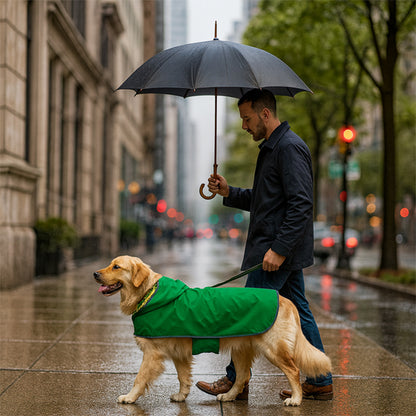 Chien avec son maitre porte Imperméable chien Réversible