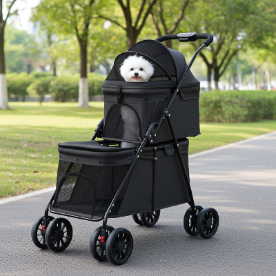 Chien dans Poussette double pour chiens