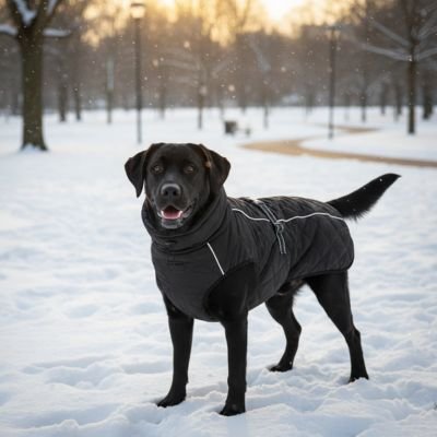 Chien hiver porte Manteaux pour Chien noir