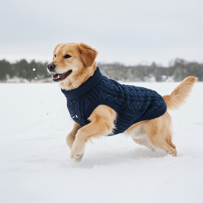 Chien dans la neige porte Pull en tricot pour chien 