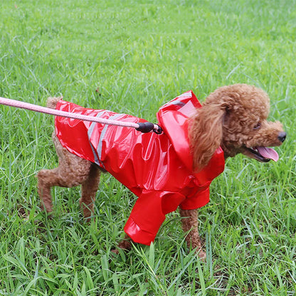 Chien porte manteau de pluie pour chien rouge