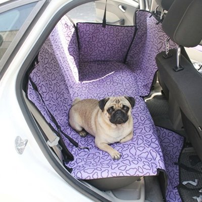 Protection banquette voiture chien violet antidérapante