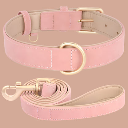 collier chien rose pale