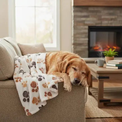 Couverture chien blanche