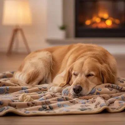 Couverture chien café